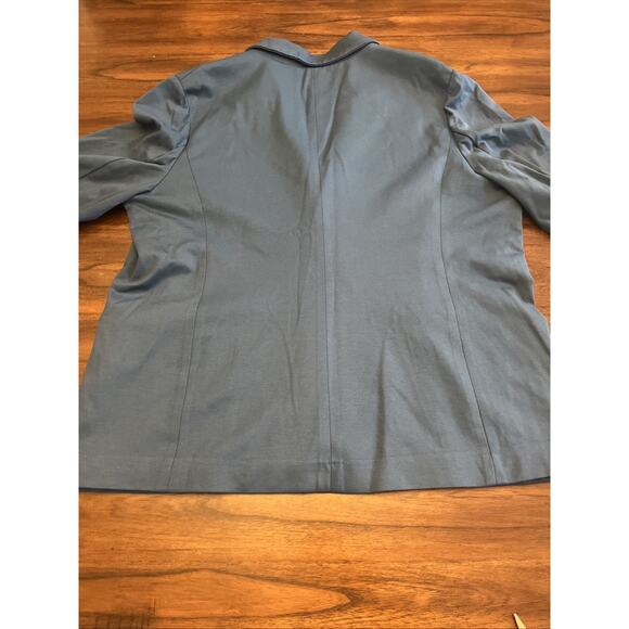 MARY CRAFTS Women's 1 Button Ponte Knit Blazer Blue/Teal Sz 22 Fall Office Teach - Picture 10 of 12